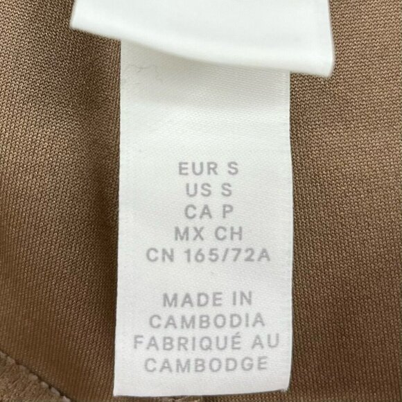 H&M Bell Bottom Pants Women's Sz S Brown Seamless Slim Fit Flare Leg Stretch - Picture 11 of 13